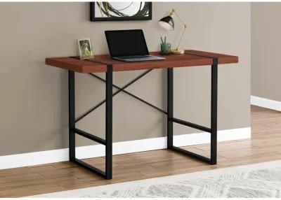 Monarch Specialties I 7656 Computer Desk, Home Office, Laptop, 48"L, Work, Metal, Laminate, Brown, Black, Contemporary, Modern