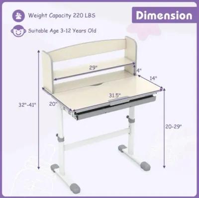 Hivvago Height Adjustable Kids Study Desk with Tilt Desktop