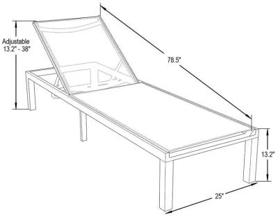 LeisureMod Marlin Patio Chaise Lounge Chair With White Aluminum Frame