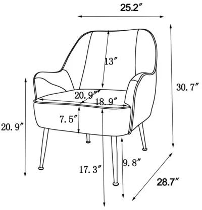 Modern Mid Century Chair Velvet Sherpa Armchair For Living Room Bedroom Office Easy Assemble