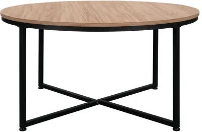 Modern Round Coffee Table Stylish Sleek Wood Design Sturdy Construction Perfect for Small Spaces