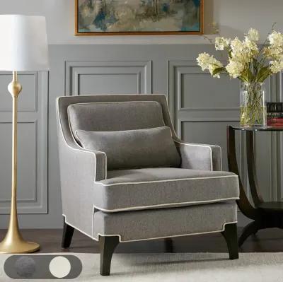 Gracie Mills Herrera Modern Arm Chair with Upholstery and Welting