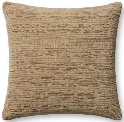 Gale PMH0050 Latte 22''x22'' Polyester Pillow by Magnolia Home by Joanna Gaines x Loloi