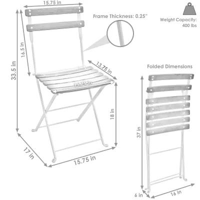 Sunnydaze Set of 4 Classic Cafe Folding Wooden Chair