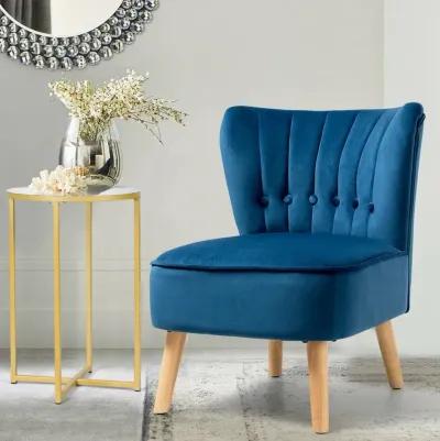 Armless Accent Chair Tufted Velvet Leisure Chair