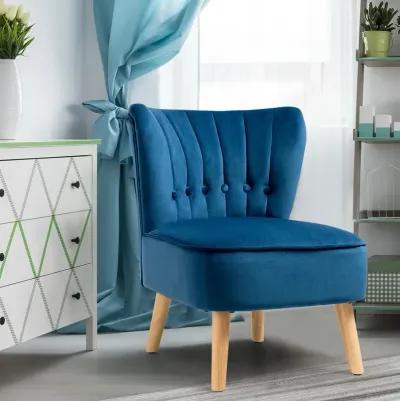 Armless Accent Chair Tufted Velvet Leisure Chair