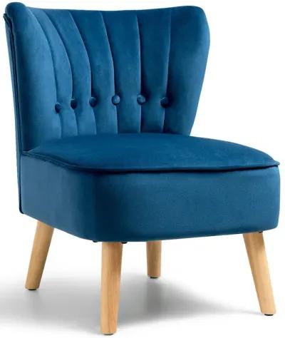 Armless Accent Chair Tufted Velvet Leisure Chair