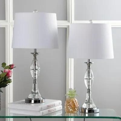 Reid 25.5" Crystal LED Table Lamp, Clear/Chrome (Set of 2)