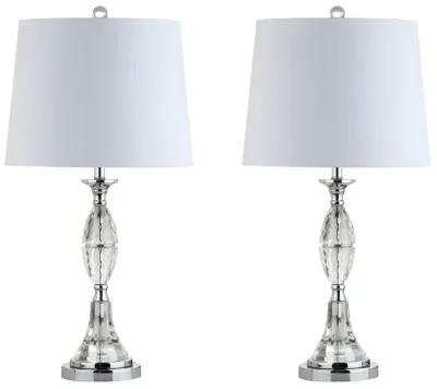 Reid 25.5" Crystal LED Table Lamp, Clear/Chrome (Set of 2)