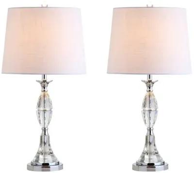 Reid 25.5" Crystal LED Table Lamp, Clear/Chrome (Set of 2)