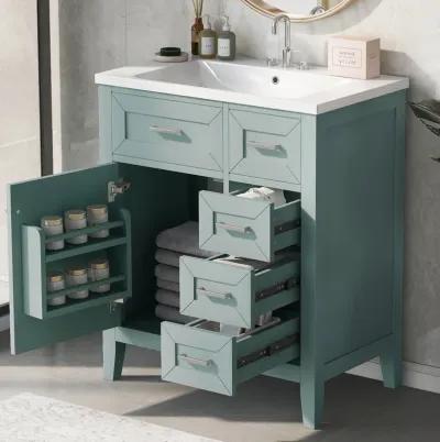 P PURLOVE Bathroom Furniture Vanity with Sink Combo