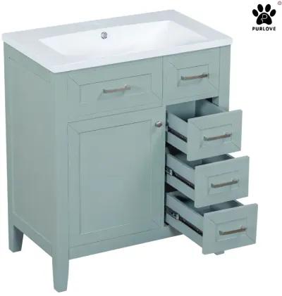 P PURLOVE Bathroom Furniture Vanity with Sink Combo