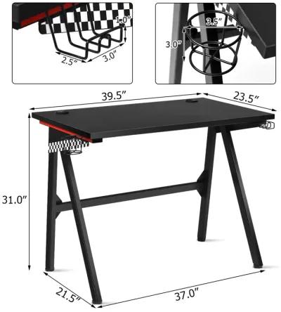 Costway Gaming Desk Home Office PC Table Computer Desk with Cup Holder & Headphone Hook