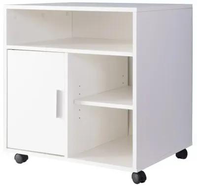 Printer Kitchen Office Storage Stand With Casters, White