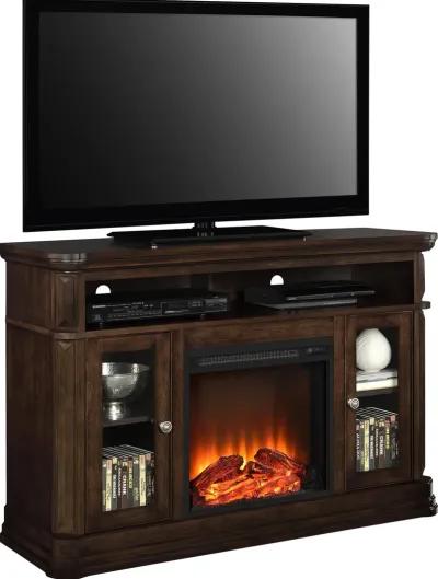 Brooklyn Electric Fireplace Space Heater TV Console for TVs up to 50", Espresso