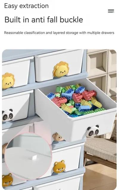 Kids Drawer Storage Rack - 4 drawers - 4 layer, Flexible Mobility With Wheels,Wardrobe Storage Organization, Books, Toys, Miscellaneous Storage Rack Suitable For Study, Bedroom, Living Room, Dormitory, Etc