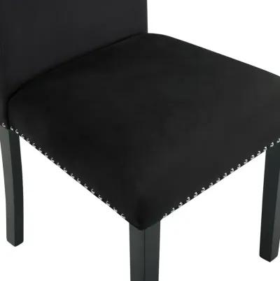 New Classic Furniture Furniture 37.75 Velvet & Wood Dining Chair in Black (Set of 2)