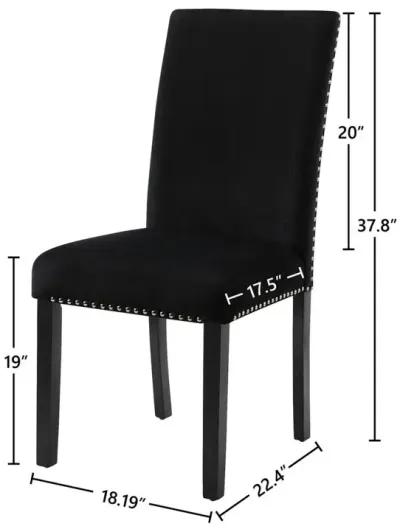 New Classic Furniture Furniture 37.75 Velvet & Wood Dining Chair in Black (Set of 2)