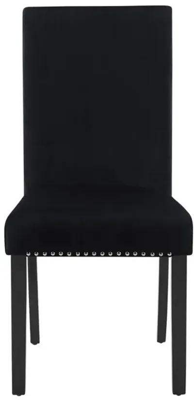 New Classic Furniture Furniture 37.75 Velvet & Wood Dining Chair in Black (Set of 2)