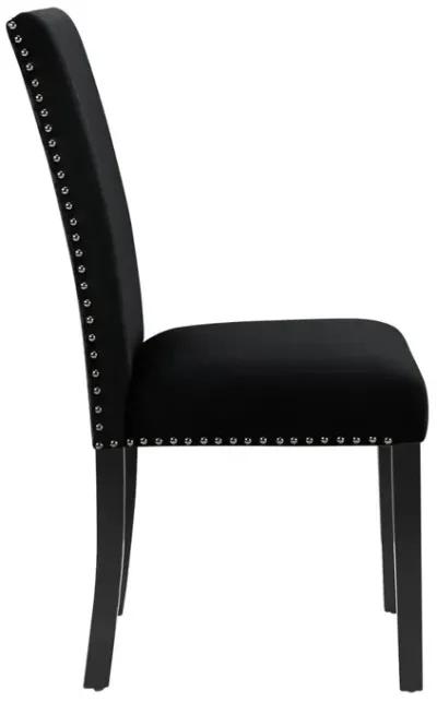 New Classic Furniture Furniture 37.75 Velvet & Wood Dining Chair in Black (Set of 2)