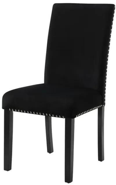 New Classic Furniture Furniture 37.75 Velvet & Wood Dining Chair in Black (Set of 2)