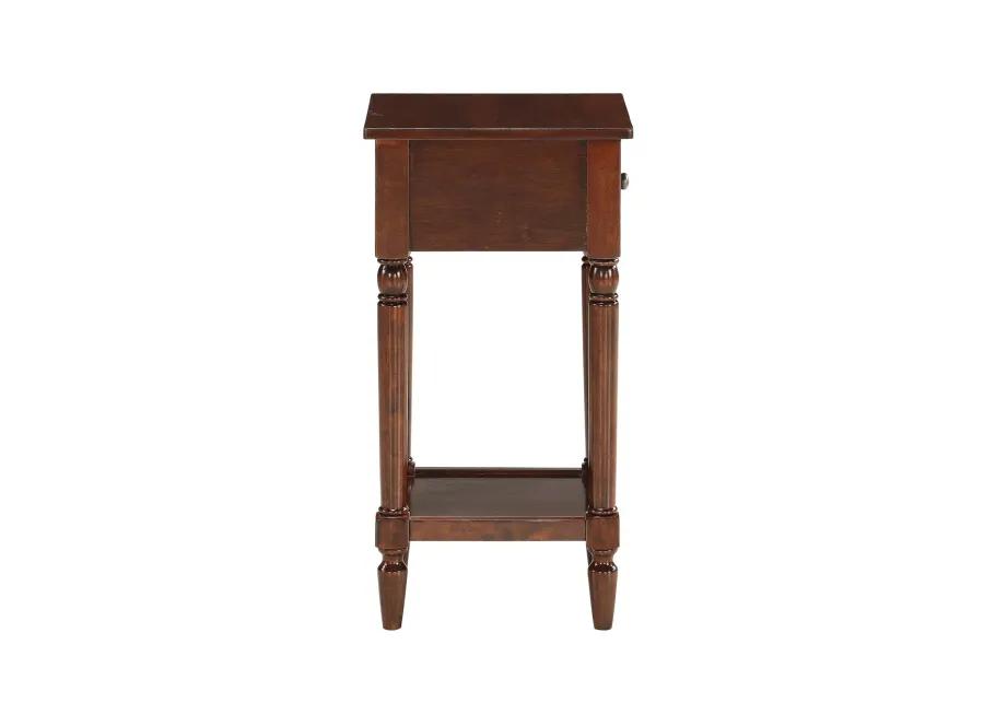 Convenience Concepts French Country Khloe 1 Drawer Accent Table with Shelf, Espresso