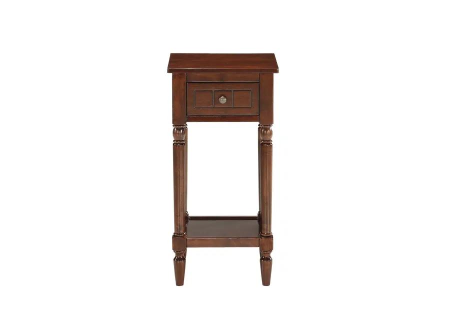 Convenience Concepts French Country Khloe 1 Drawer Accent Table with Shelf, Espresso