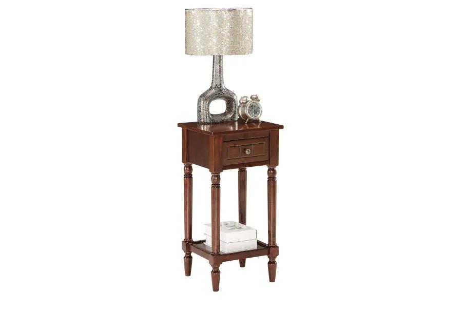 Convenience Concepts French Country Khloe 1 Drawer Accent Table with Shelf, Espresso