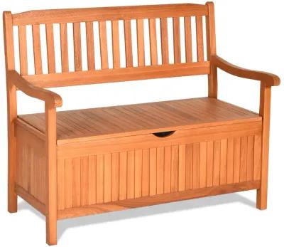 33 Gallon Wooden Storage Bench with Liner for Patio Garden Porch