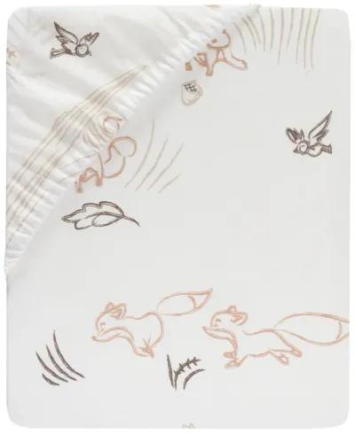 Lambs & Ivy Treetop Fox Woodland Breathable Cotton Fitted Crib/Toddler Sheet