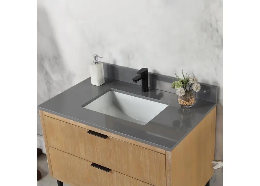 Altair 36 Single Bathroom Vanity in Weathered Pine without Mirror