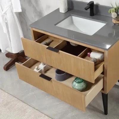 Altair 36 Single Bathroom Vanity in Weathered Pine without Mirror