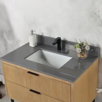 Altair 36 Single Bathroom Vanity in Weathered Pine without Mirror