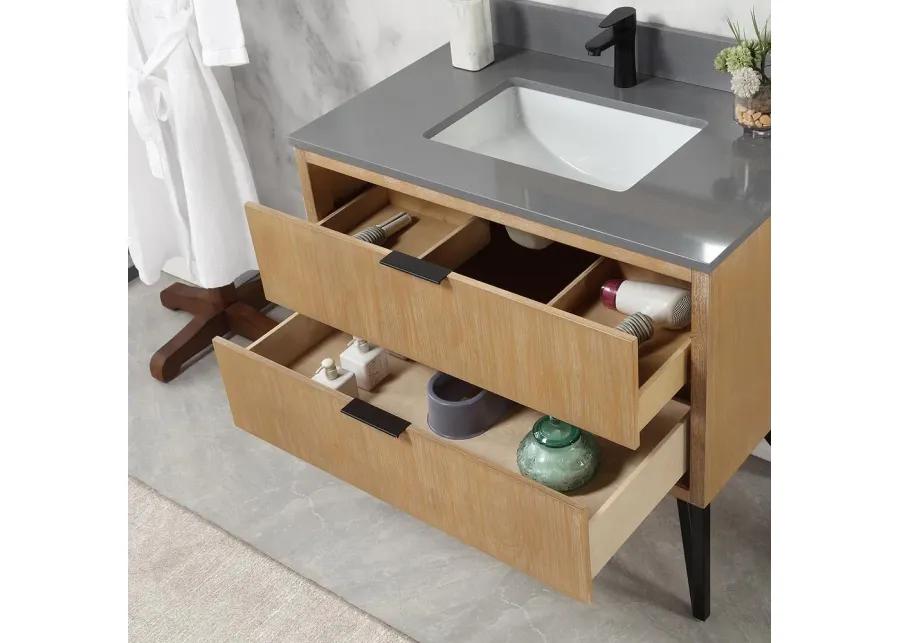 Altair 36 Single Bathroom Vanity in Weathered Pine without Mirror