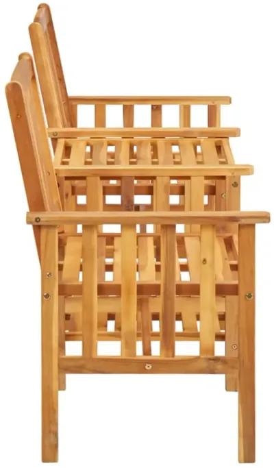 vidaXL Garden Chairs with Tea Table 62.5"x24"x36.2" Solid Acacia Wood