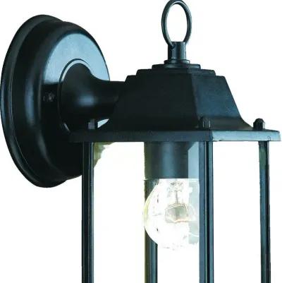 Homezia Matte Black Hanging Glass Lantern Wall Light