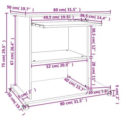 vidaXL Computer Desk Gray 31.5"x19.7"x29.5" Chipboard, 802896