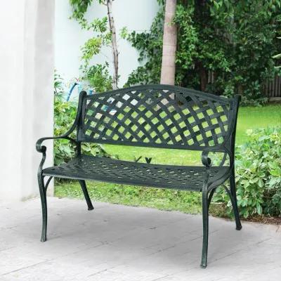 40 Inch Outdoor Aluminum Antique Garden Patio Bench