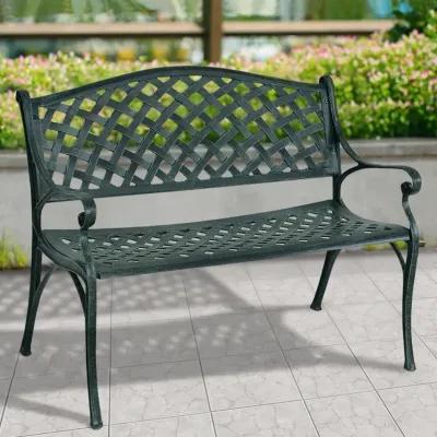 40 Inch Outdoor Aluminum Antique Garden Patio Bench