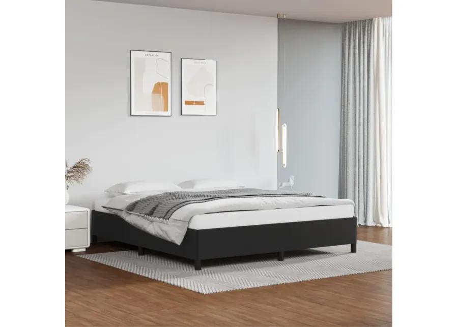 vidaXL Modern Faux Leather Bed Frame, California King Size, Black, Sturdy Construction, Suitable for 72"x83.9" Mattresses