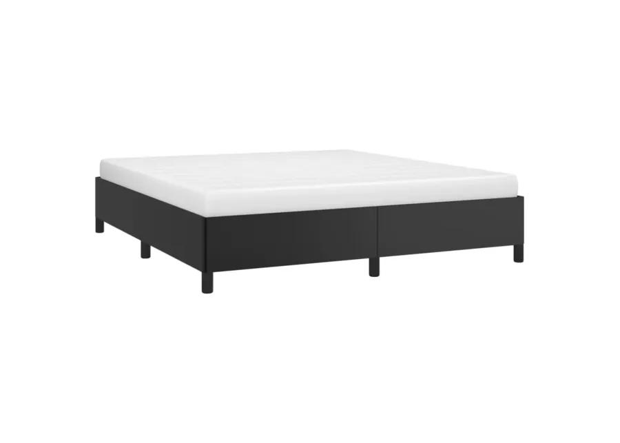 vidaXL Modern Faux Leather Bed Frame, California King Size, Black, Sturdy Construction, Suitable for 72"x83.9" Mattresses