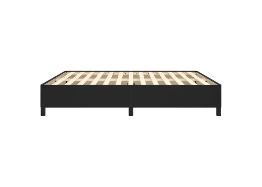 vidaXL Modern Faux Leather Bed Frame, California King Size, Black, Sturdy Construction, Suitable for 72"x83.9" Mattresses