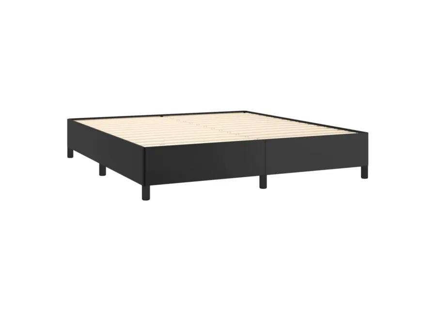 vidaXL Modern Faux Leather Bed Frame, California King Size, Black, Sturdy Construction, Suitable for 72"x83.9" Mattresses