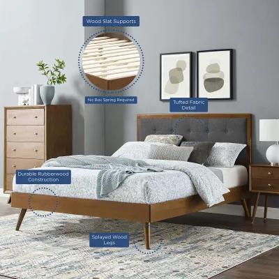 Modway - Willow King Wood Platform Bed with Splayed Legs