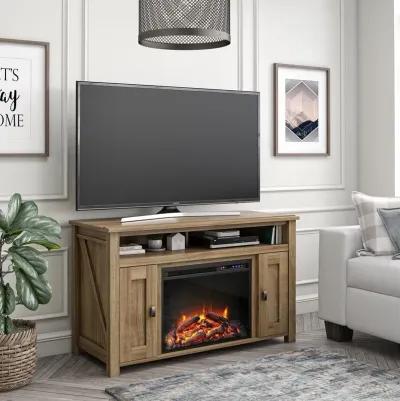 Ameriwood Home Farmington Electric Fireplace Space Heater TV Console for TVs up to 50"