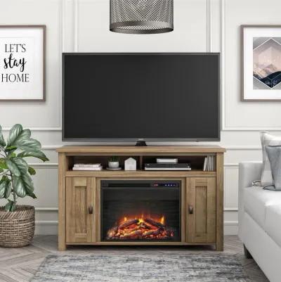 Ameriwood Home Farmington Electric Fireplace Space Heater TV Console for TVs up to 50"