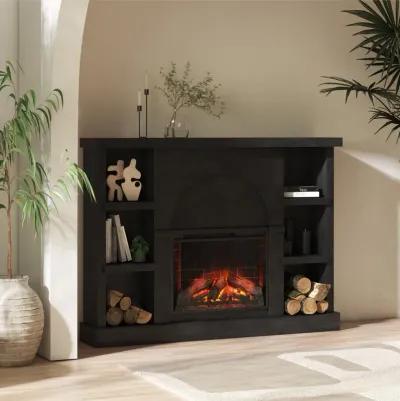 Mr. Kate Winston Electric Fireplace Space Heater Mantel with Built-in Bookshelves