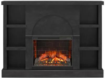 Mr. Kate Winston Electric Fireplace Space Heater Mantel with Built-in Bookshelves