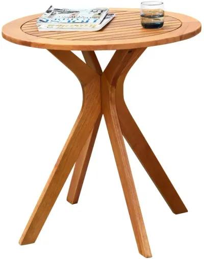 27 InchOutdoor Round Solid Wood Coffee Side Bistro Table