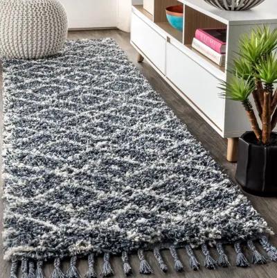 Mercer Shag Plush Tassel Moroccan Diamond Area Rug